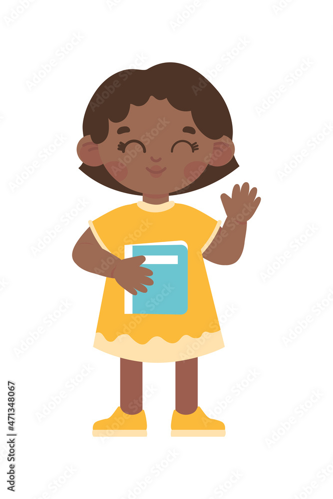 girl afro with book girl afro with book