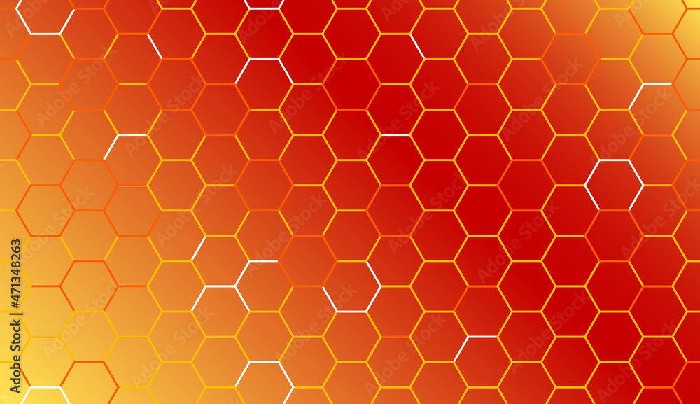 Red blazing honeycomb, grid background from honeycomb. Abstract hot pattern. Vector Red blazing honeycomb, grid background from honeycomb. Abstract hot pattern. Vector