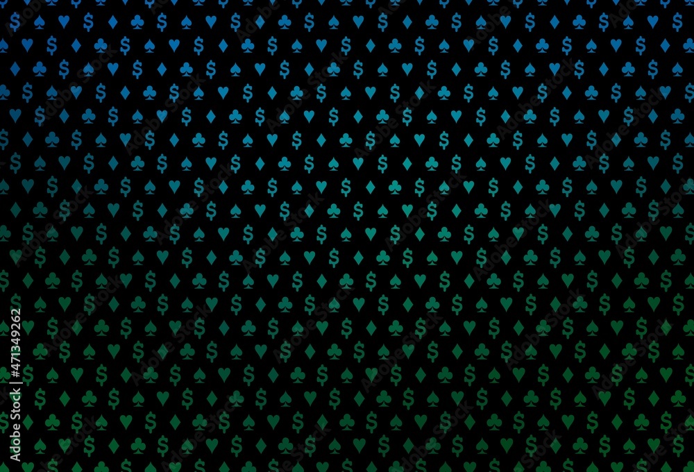 Dark blue, green vector layout with elements of cards. Dark blue, green vector layout with elements of cards.