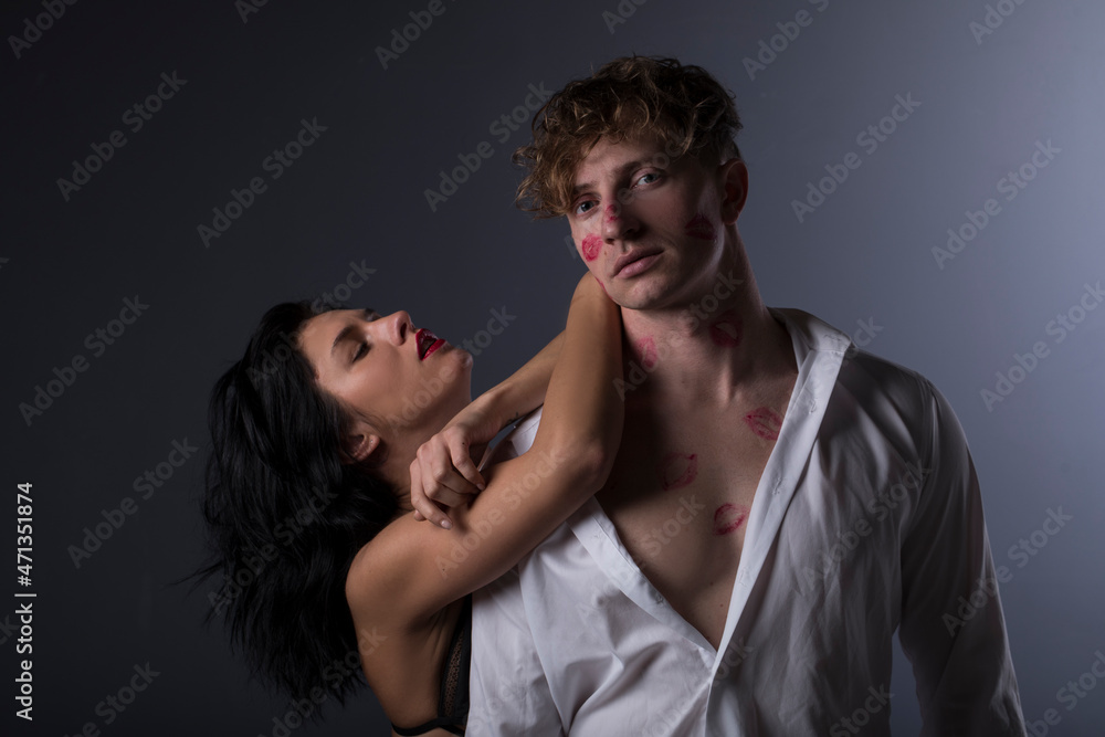 Sexy. Sensual couple love. Couple in love. Shadow. Dark background. Lovely. Sexy. Sensual couple love. Couple in love. Shadow. Dark background. Lovely.