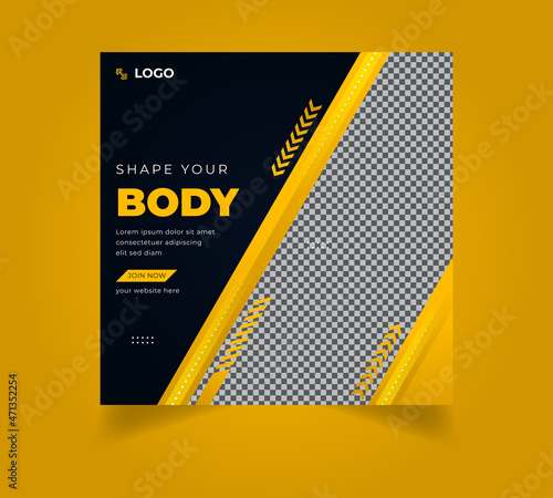 Gym workout fitness social media post design