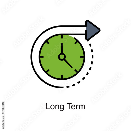 Long Term vector fill outline Icon. Pixel Perfect. For Mobile and Web. stock illustration