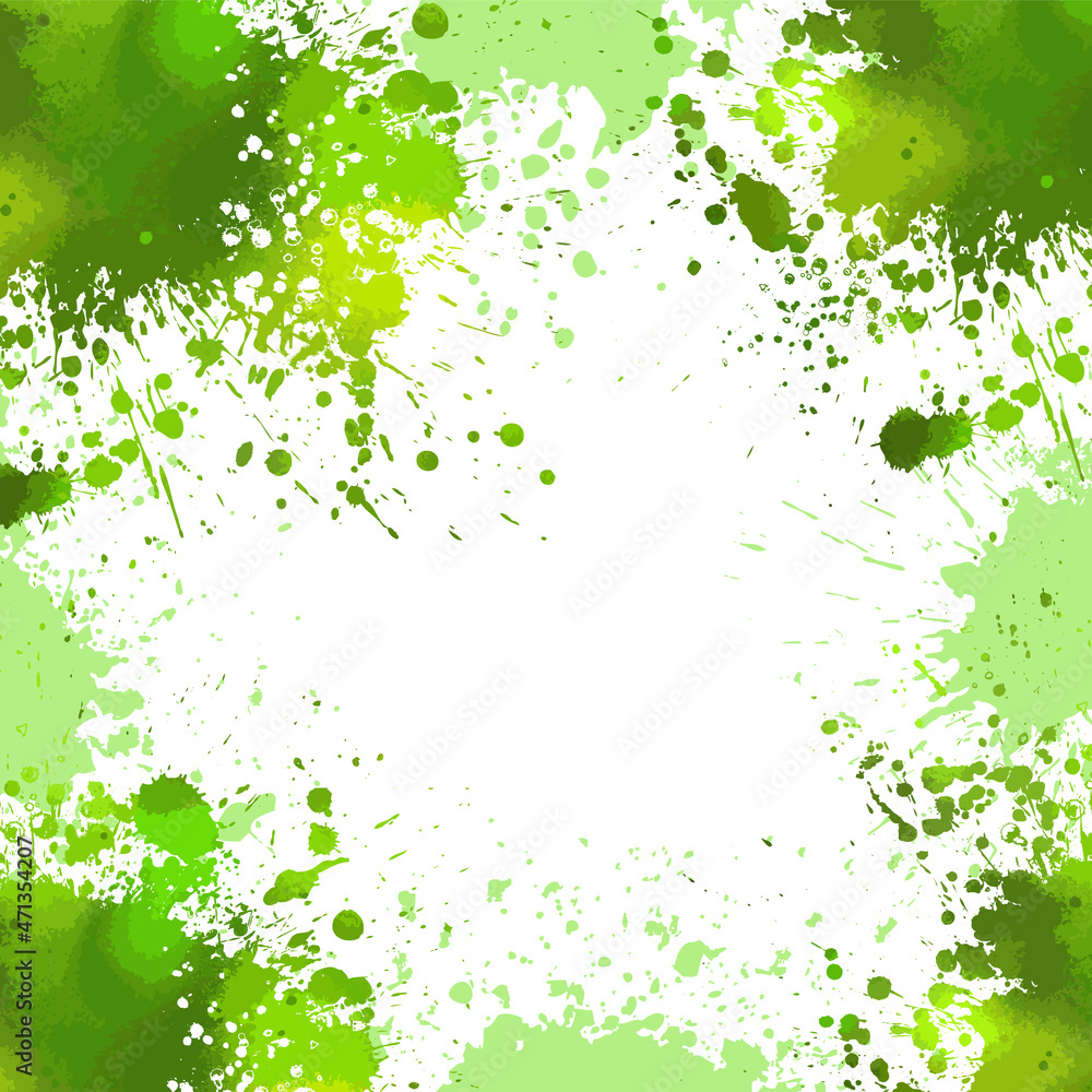 Background frame with green blots. Vector illustration Background frame with green blots. Vector illustration