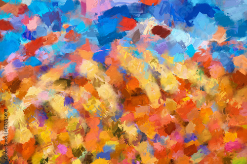 Abstract multicolored brush strokes abstract background.