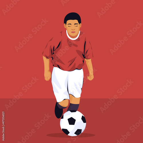 Kid playing football
