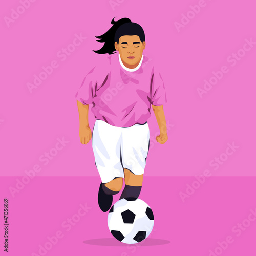 Girl playing soccer