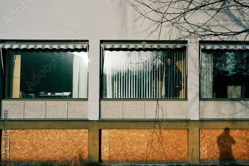 The hotel is trashed after it was used by asylum seekers. refugees lived here during hard times. sadly the hotel was thrased and is completly destroyd. it will be demolished. photo