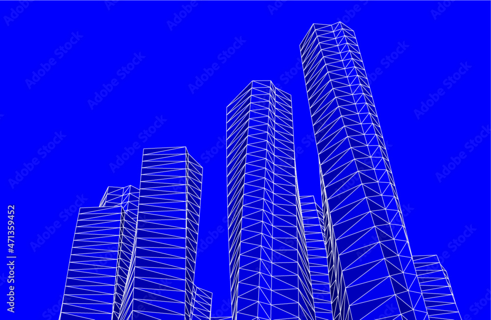 Fototapeta premium modern architecture digital drawing