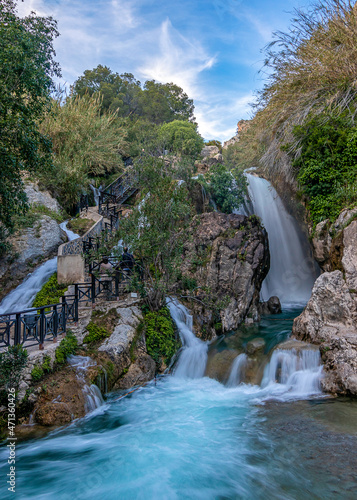 Waterfalls Algar (Les Fonts de l'Algar). Located in Callosa de Ensarria, Alicante, Spain. long exposure photo. photo
