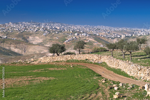 View of the vicinity of Bethlehem in Palestine.