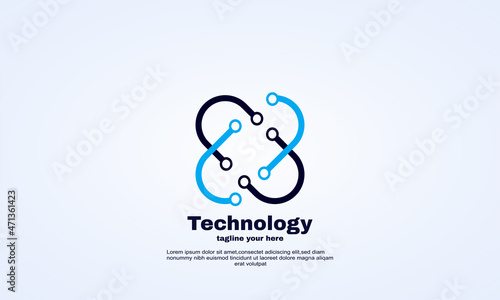 stock illustrator creative initial x technology concept logo design vector