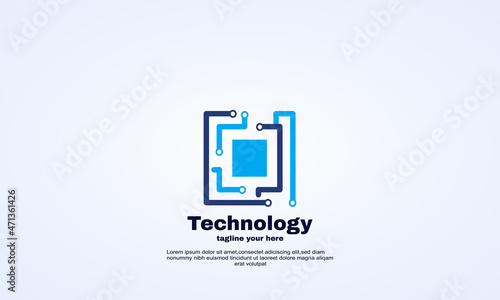 stock illustrator creative technology concept logo design vector