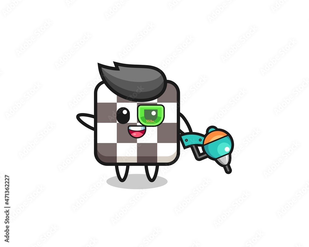 chess board cartoon as future warrior mascot chess board cartoon as future warrior mascot