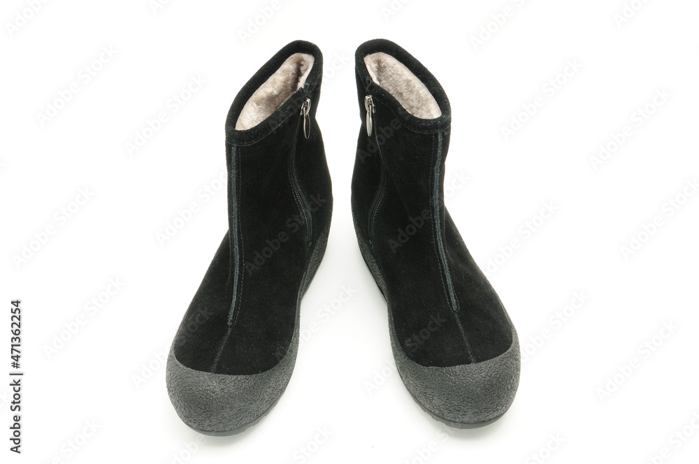 Youth women's suede shoes on a white background Youth women's suede shoes on a white background