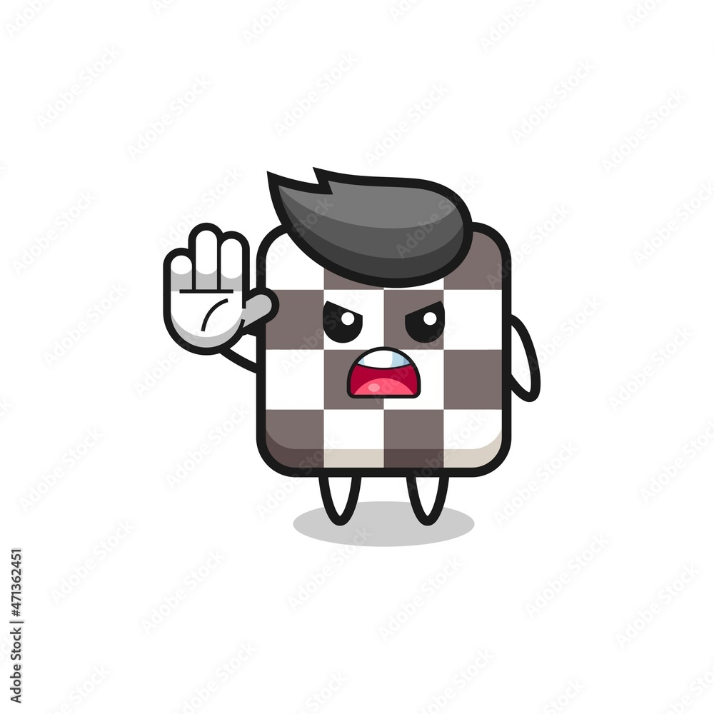 chess board character doing stop gesture chess board character doing stop gesture