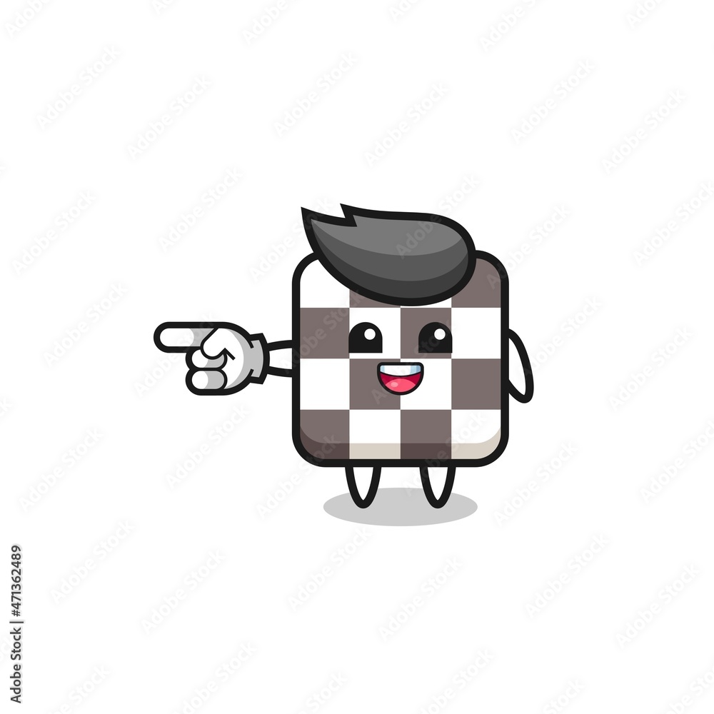 chess board cartoon with pointing left gesture chess board cartoon with pointing left gesture