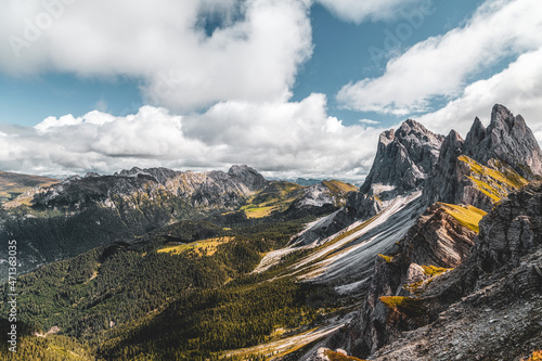 Dolomiten - Seceda - mountatin and clouds photo