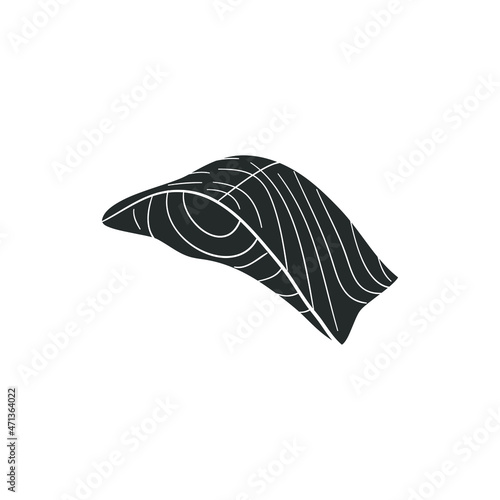 Salmon Icon Silhouette Illustration. Fish Vector Graphic Pictogram Symbol Clip Art. Doodle Sketch Black Sign.