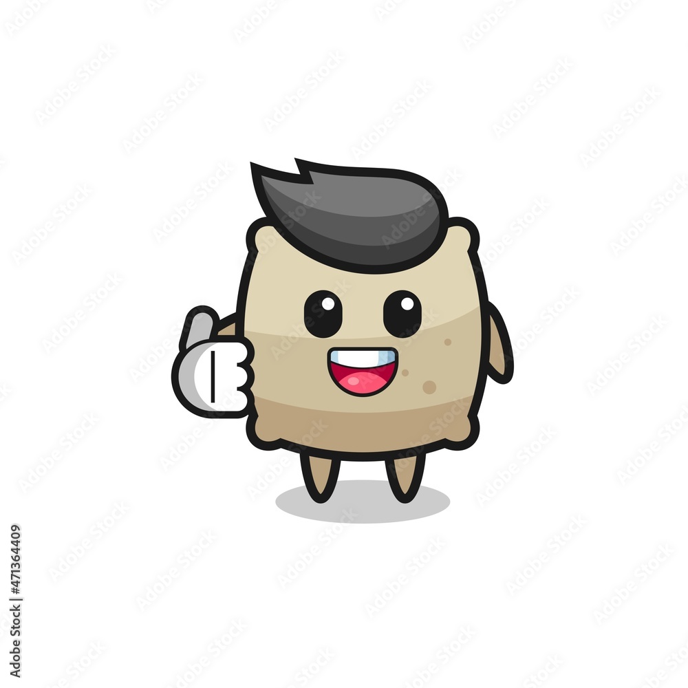 sack mascot doing thumbs up gesture sack mascot doing thumbs up gesture