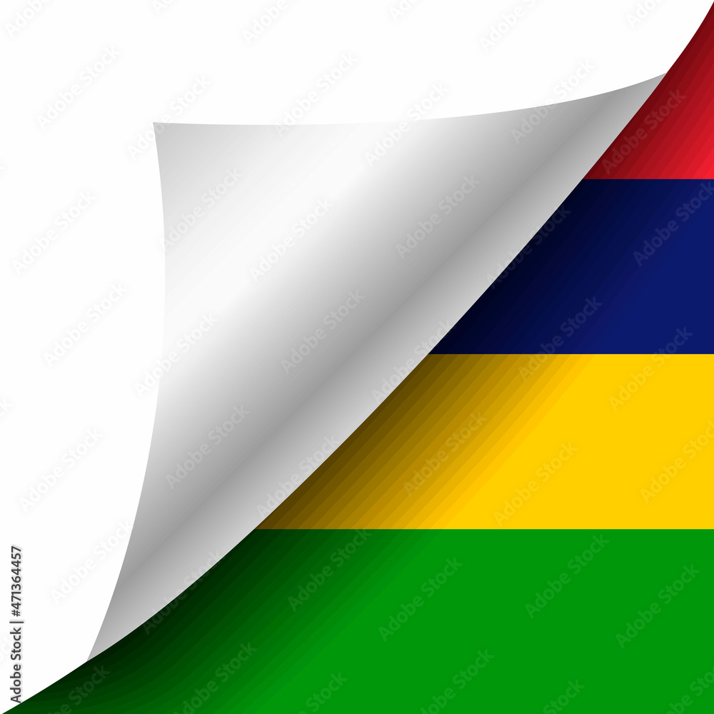 Hidden Mauricio flag with curled corner