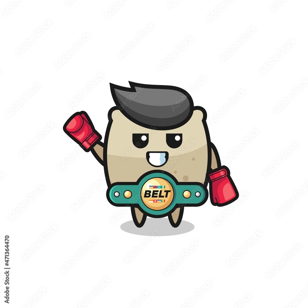 sack boxer mascot character