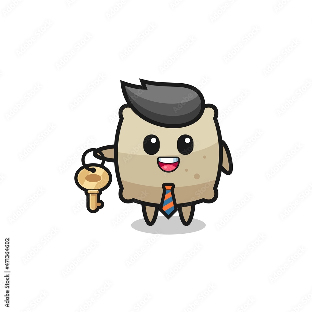 cute sack as a real estate agent mascot cute sack as a real estate agent mascot