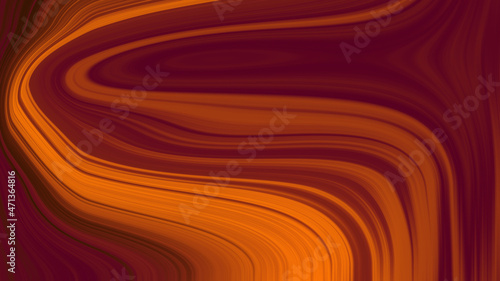 Fluid vibrant gradient of orange brown red colors with smooth movement in the frame goes down with copy space. Abstract lines background concept