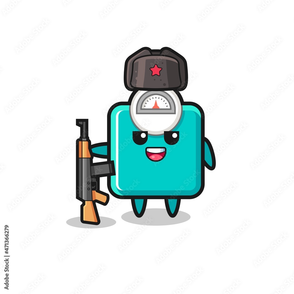 cute weight scale cartoon as Russian army cute weight scale cartoon as Russian army