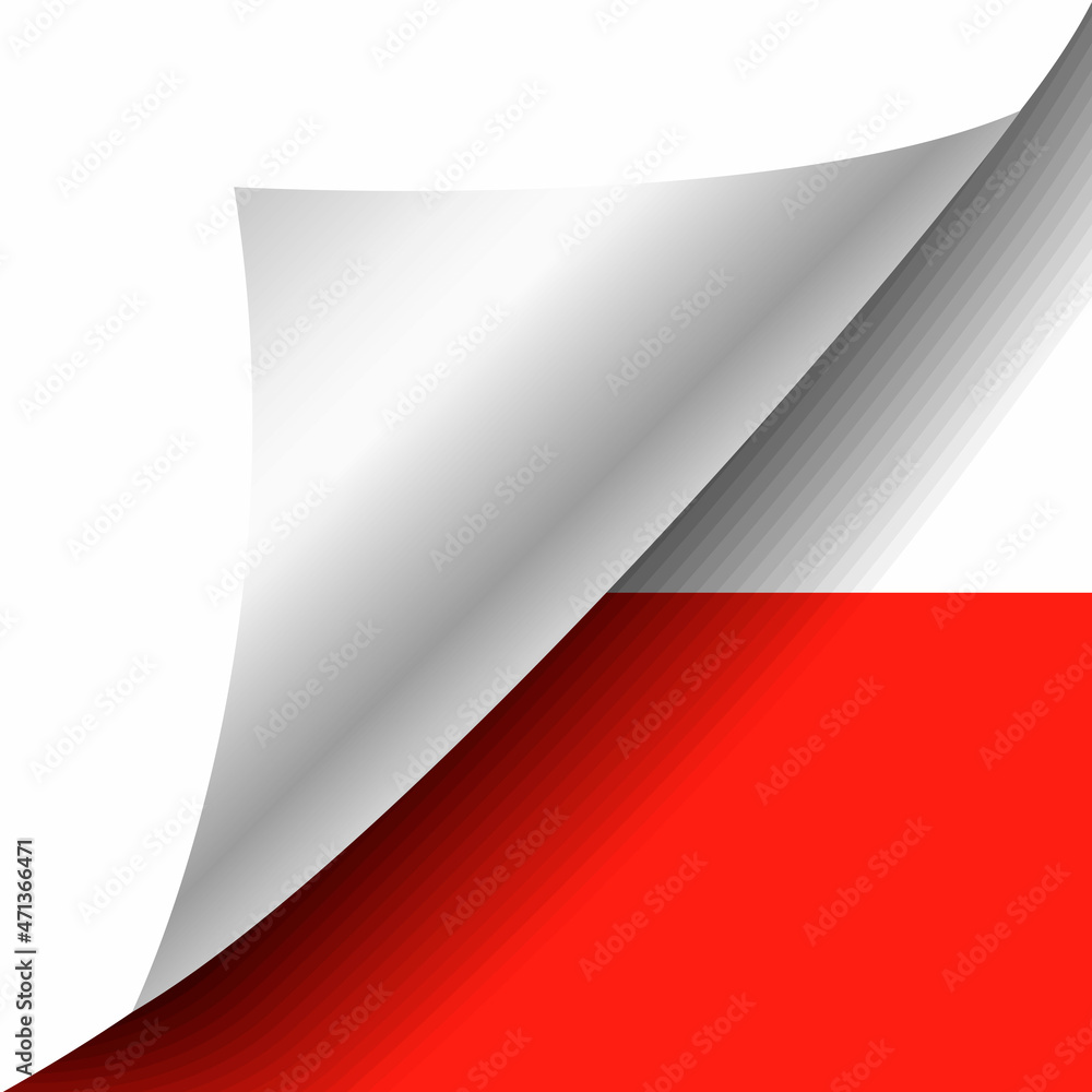 Hidden Poland flag with curled corner Hidden Poland flag with curled corner