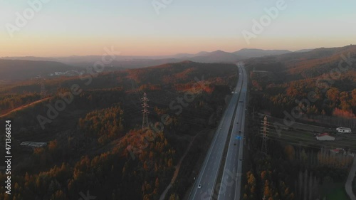 sunset over highway