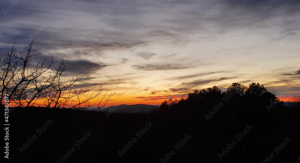 Sunset over the mountains