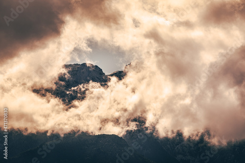 Tatra Mountains in Poland, View in Cloudy Weather, November.
