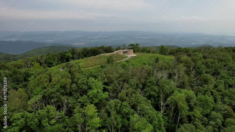 drone view of observation deck in virginia drone view of observation deck in virginia
