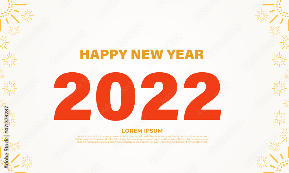 flat design red and yellow happy new year background