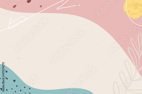Pink pastel background, floral border in cute design vector
