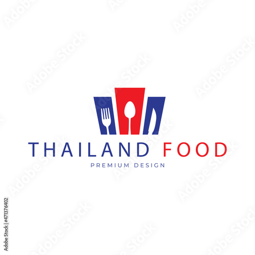 thailand  food  restaurant  traditional  logo  vector  symbol  icon  illustration  design  template