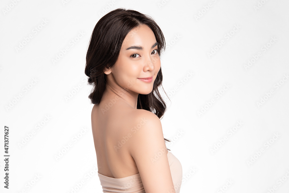 Beautiful young asian woman with clean fresh skin on white background, Face care, Facial treatment, Cosmetology, beauty and spa, Asian women portrait. Beautiful young asian woman with clean fresh skin on white background, Face care, Facial treatment, Cosmetology, beauty and spa, Asian women portrait.