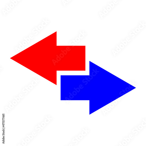Free Download Double arrow icon. Red and blue. Exchange sign. Synchronize process. Abstract graphic. Vector illustration. Stock image. - GFXLoad