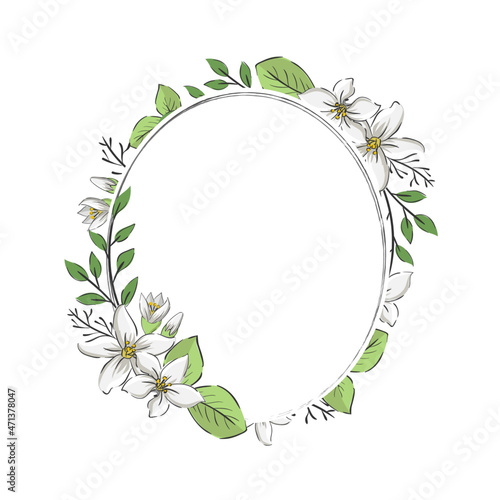 handdrawn jasmine border