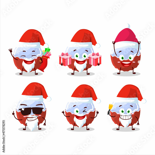 Santa Claus emoticons with brigadiero red candy cartoon character