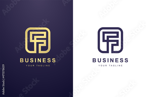 Initial Letter F Logo For Business or Media Company.