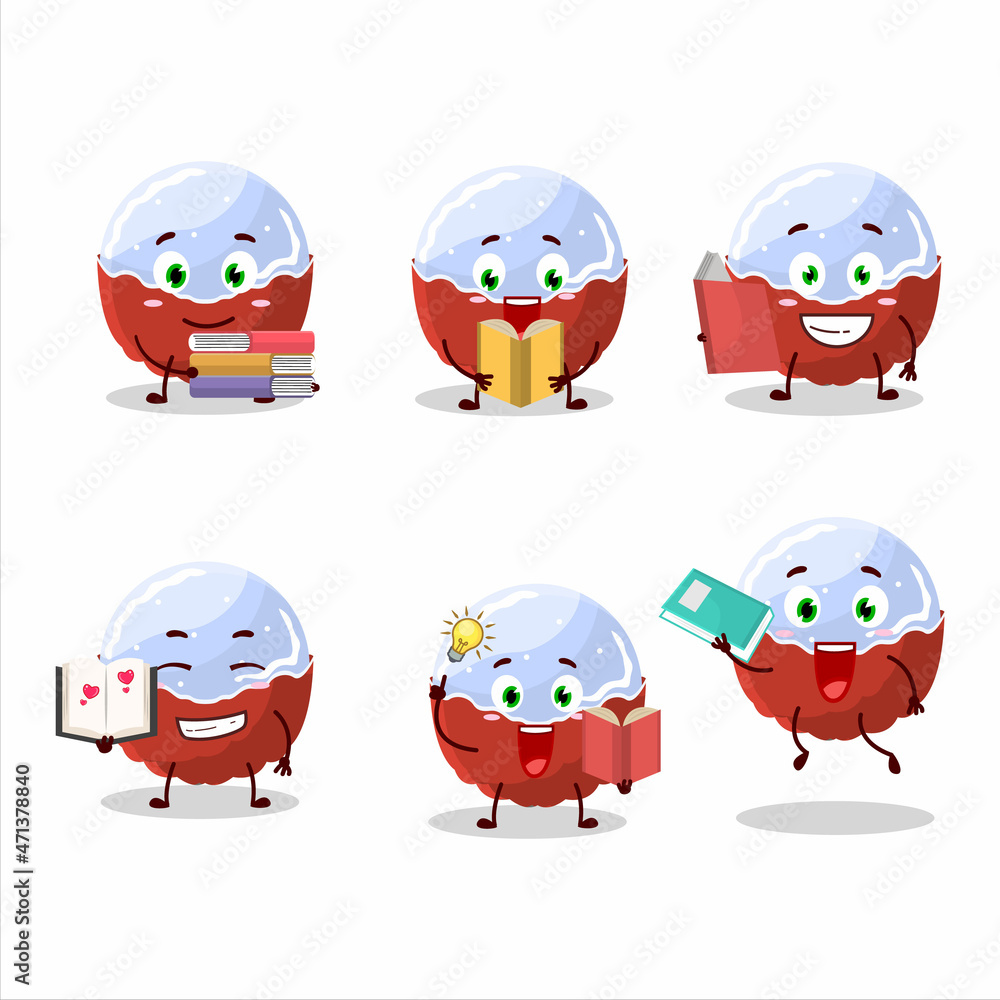 A picture of brigadiero red candy cartoon character concept reading an amusing book A picture of brigadiero red candy cartoon character concept reading an amusing book