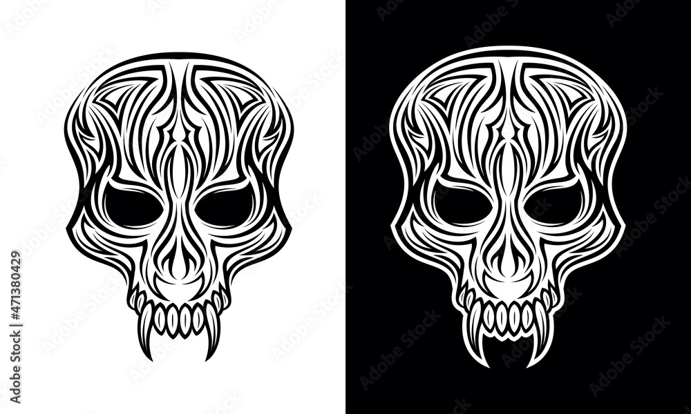 Demon Face Tribal Tattoo Design Vector Demon Face Tribal Tattoo Design Vector