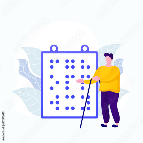 World braille day background design template.