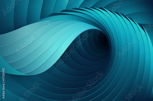 3D Abstract  background dynamic wavy with paper cut shapes