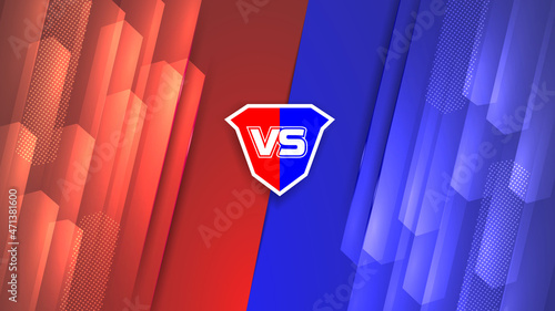 Modern versus background with rays effects. Modern red and blue background