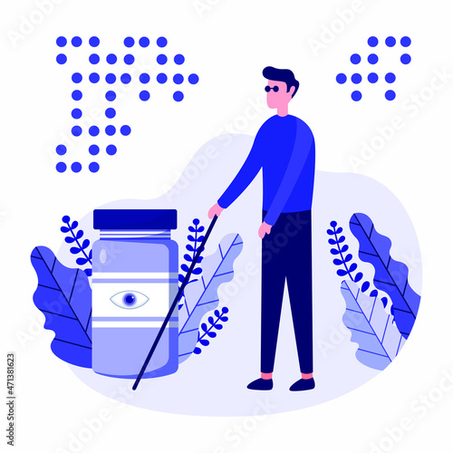 World braille day background design template.