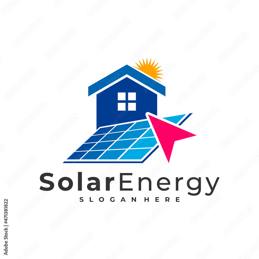 Touch Solar logo vector template, Creative Solar panel energy logo design concepts