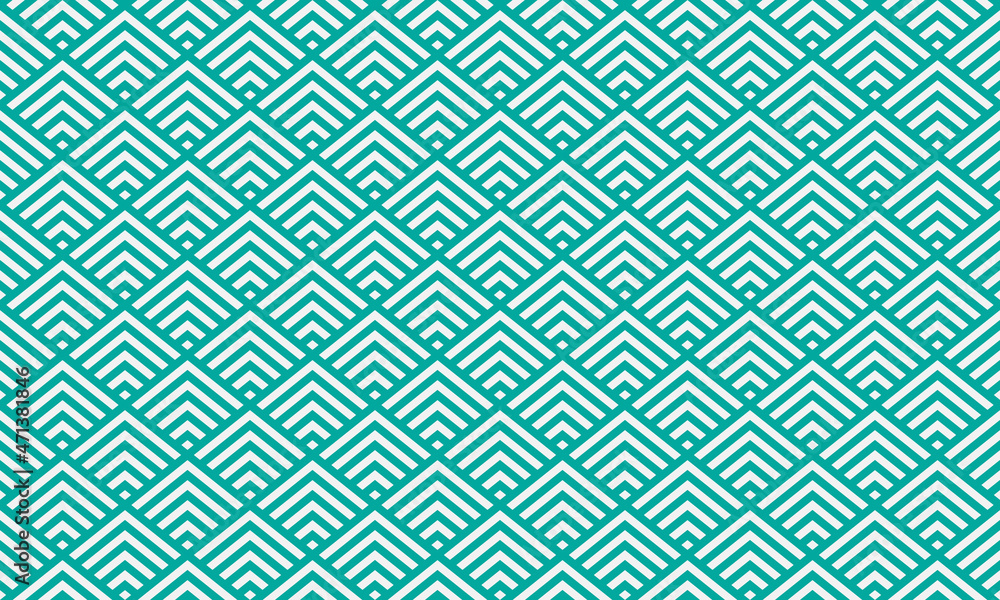 Fototapeta premium Green Blue Sky Diamond Seamless Pattern. Abstract texture background with teal color.