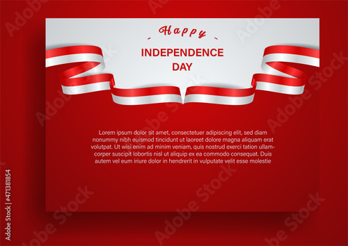 Independence Day of Indonesia, monaco, Singapore, Malaysia, America, Background for banner, flyer, ribbon flag